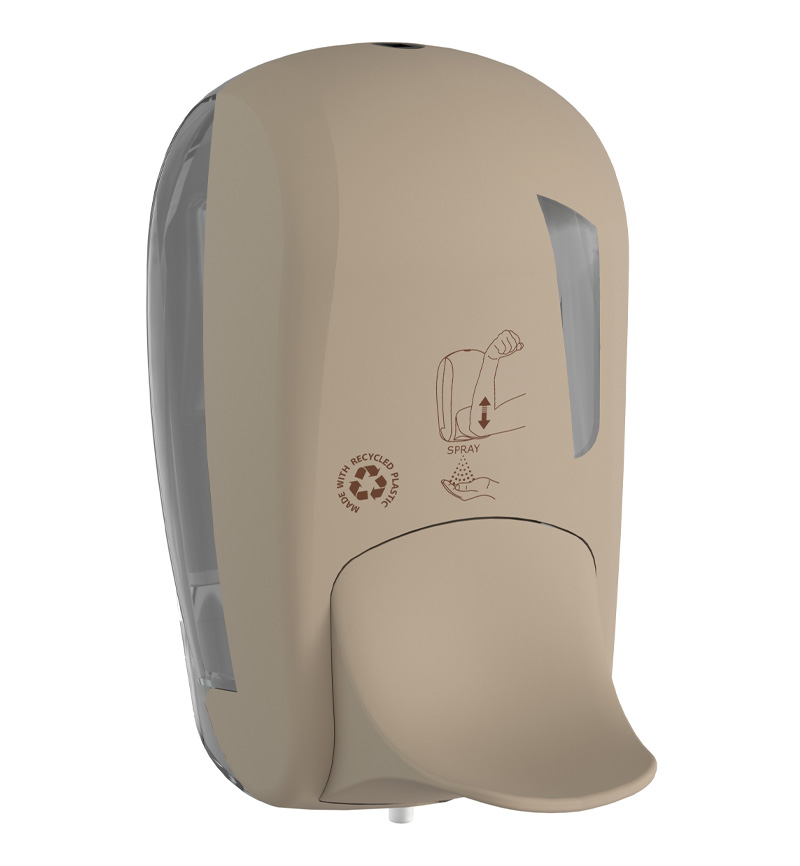 Disinfectant dispenser — Sand color and texture
