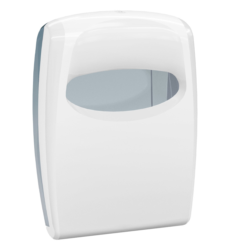 Toilet seat paper dispenser — White