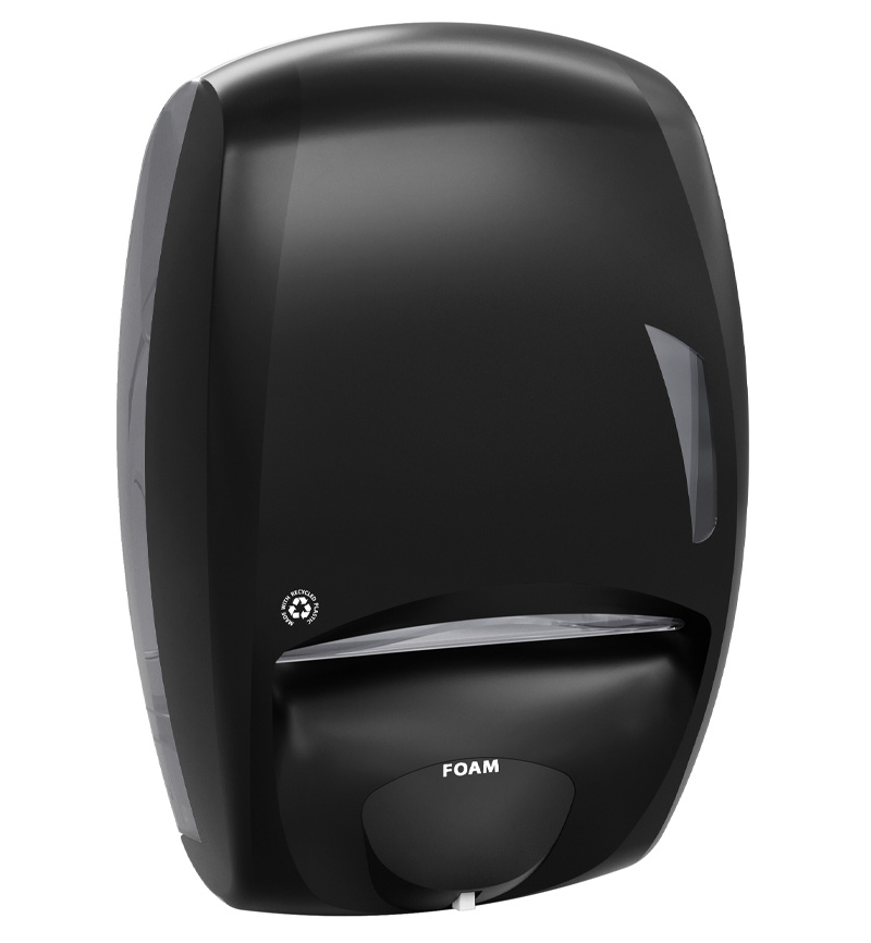 DUO foam soap and paper towel dispenser — recycled housing