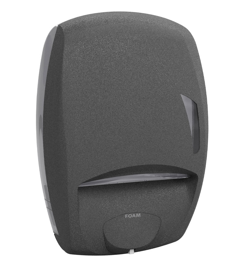 DUO dispenser for foam soap and paper towels — Stone color and texture