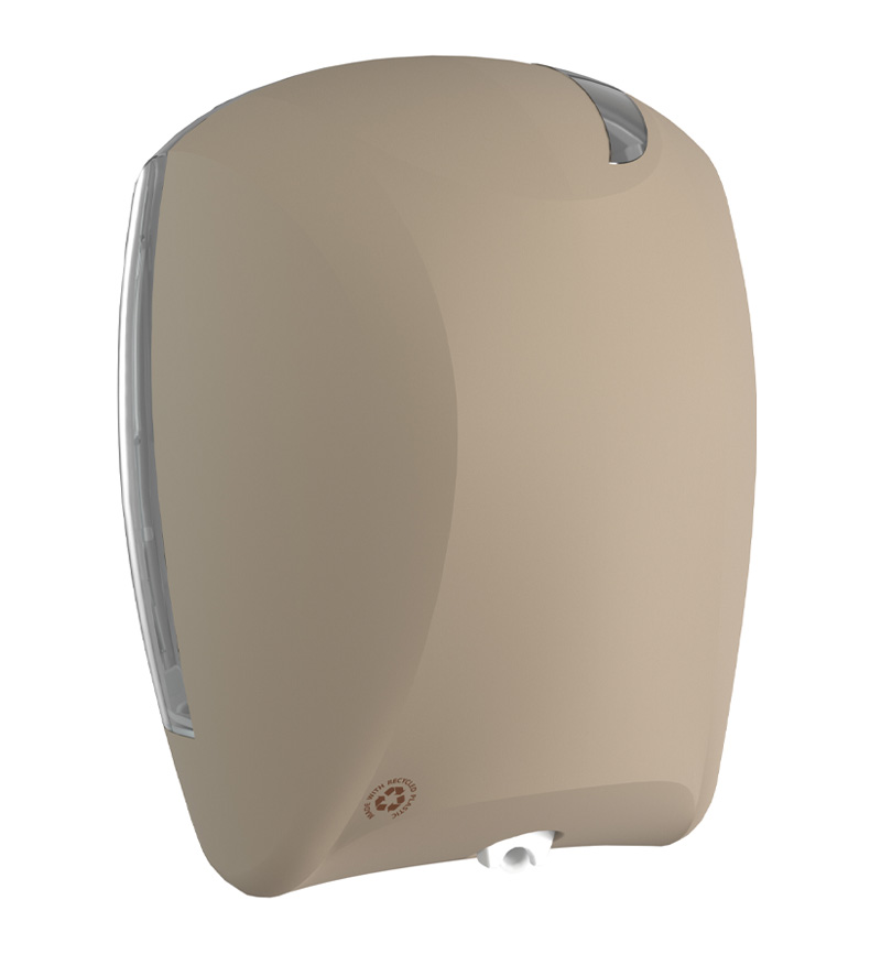 Center Pull Toilet Paper Dispenser — Sand color and texture
