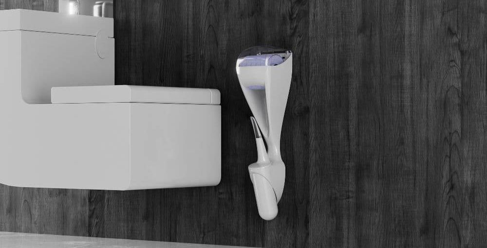 Toilet paper holder and toilet brush