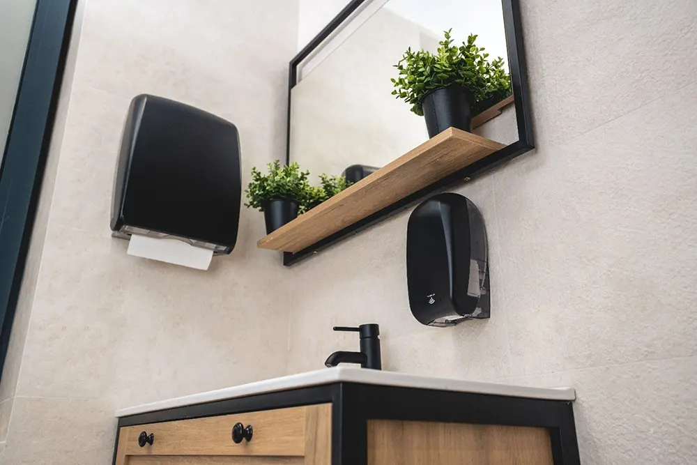 Luu, liquid soap dispenser, paper towel dispenser
