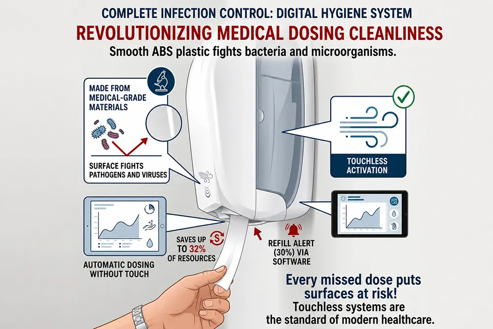 Contactless paper towel dispensers in healthcare: a key to preventing hospital-acquired infections - paper towel savings - Autocut dispensers - Luu dispensers