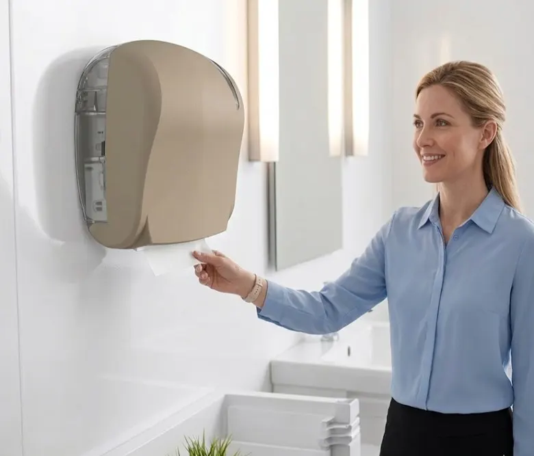 Contactless paper towel dispensers in healthcare - Autocut dispensers - Luu dispensers