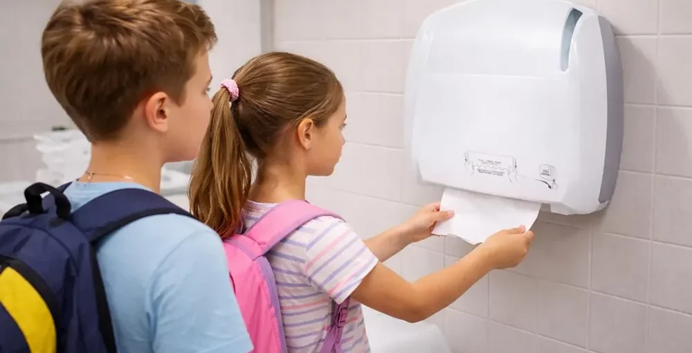 How locked dispensers in education optimize hygiene and costs - Luu paper towel dispensers