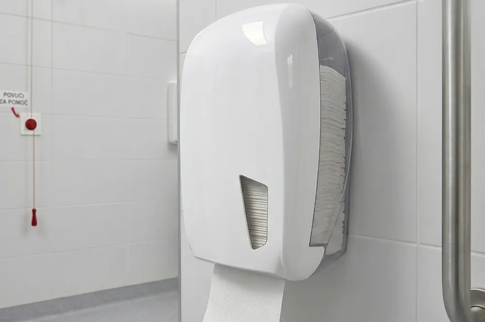 Toilet paper dispenser for healthcare - Toilet paper dispenser in a medical office - Luu dispenser