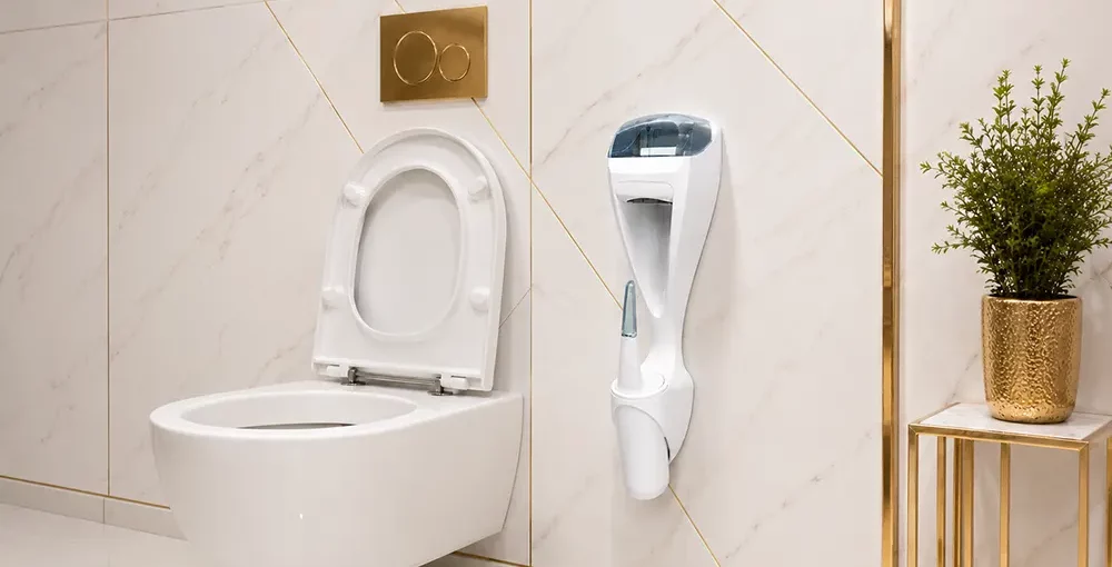 DUO toilet paper dispenser and toilet brush 2-in-1 solution that saves every inch of space - Duo toilet brush and toilet paper dispenser - Luu
