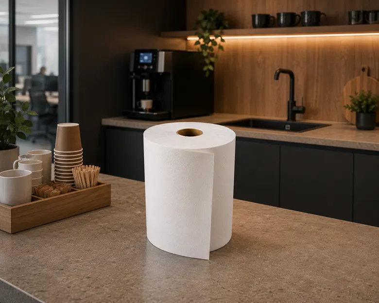 Paper roll towels: One product, countless possibilities for maintaining hygiene - Paper roll towel on a ceramic surface - Luu