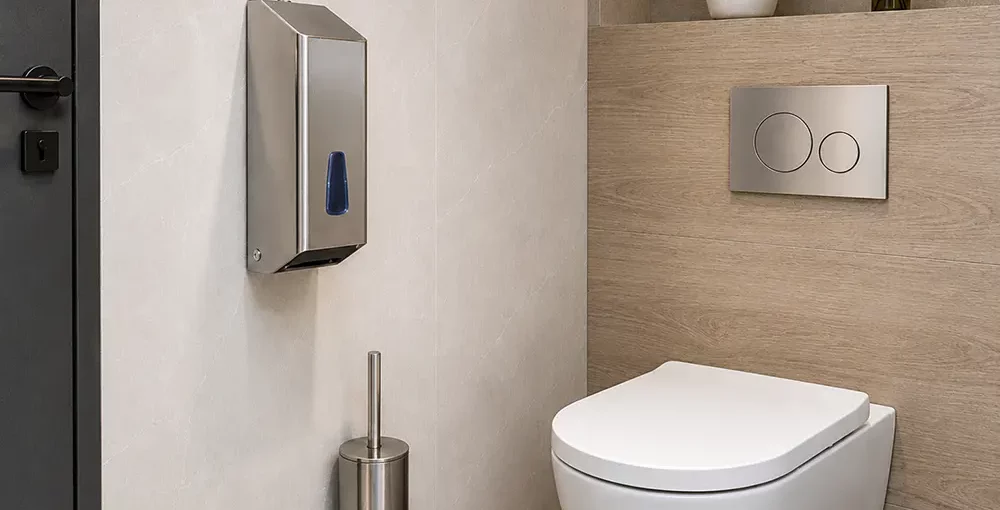 Stainless steel folded toilet paper dispenser: Steel durability in a slim, elegant design - Theft-resistant toilet paper dispenser - Luu