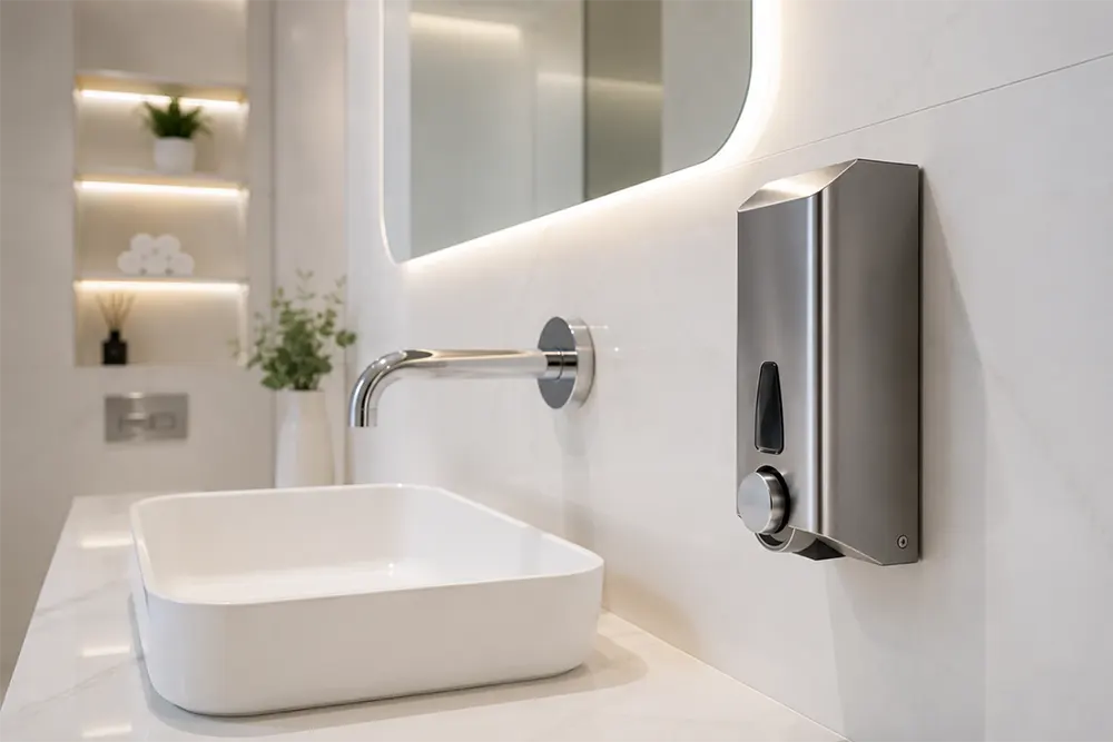 Stainless steel manual foam soap dispenser - Stainless steel soap dispenser that cannot rust - Luu