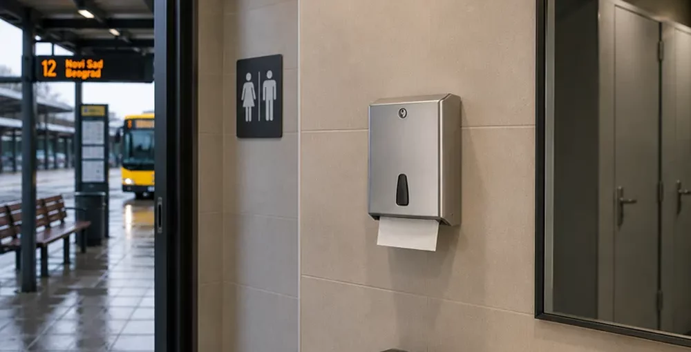 Stainless steel paper towel dispenser Hygienic one-at-a-time dispensing, resistant to impact and theft - Luu dispensers