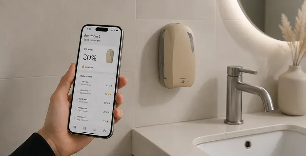 Real-time soap dispenser inventory monitoring app - How ai and iot are transforming paper hygiene management - Luu