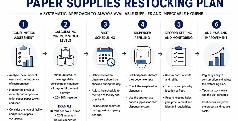 Paper supplies restocking plan for commercial buildings - Luu