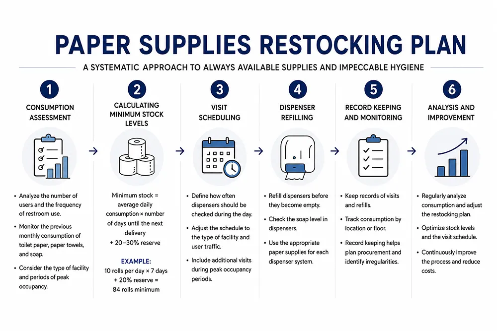 Paper supplies restocking plan for commercial buildings - Luu