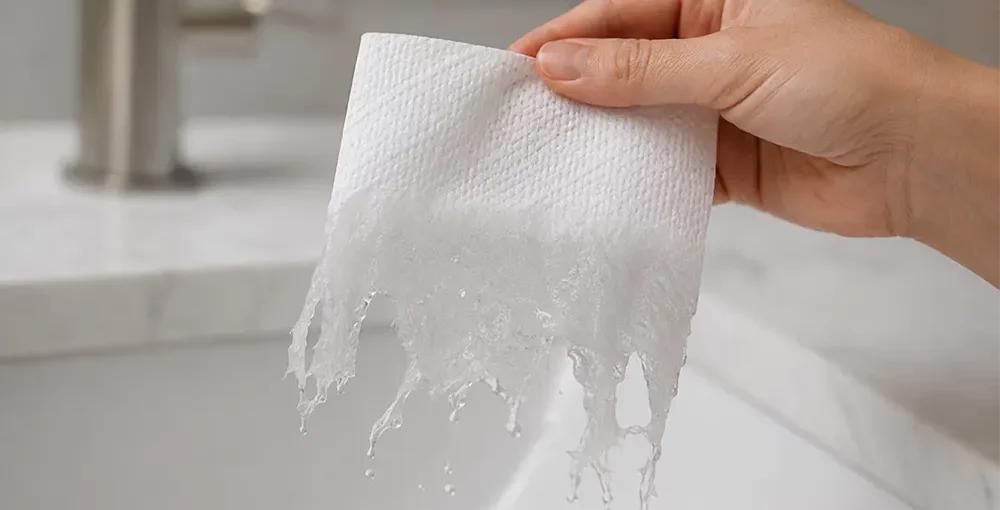 How to identify low-quality paper towels? - Paper towel quality test: sheet tearing when wet - Luu