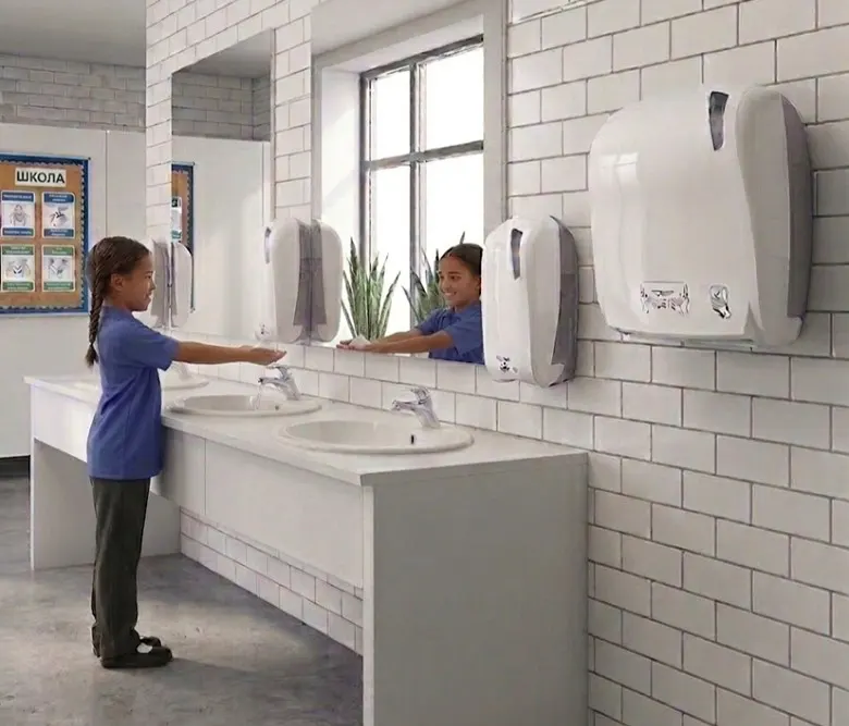 Opremanje školskih toaleta - Dispanzeri za sapun i ubruse u skolama - Luu dispanzeri
