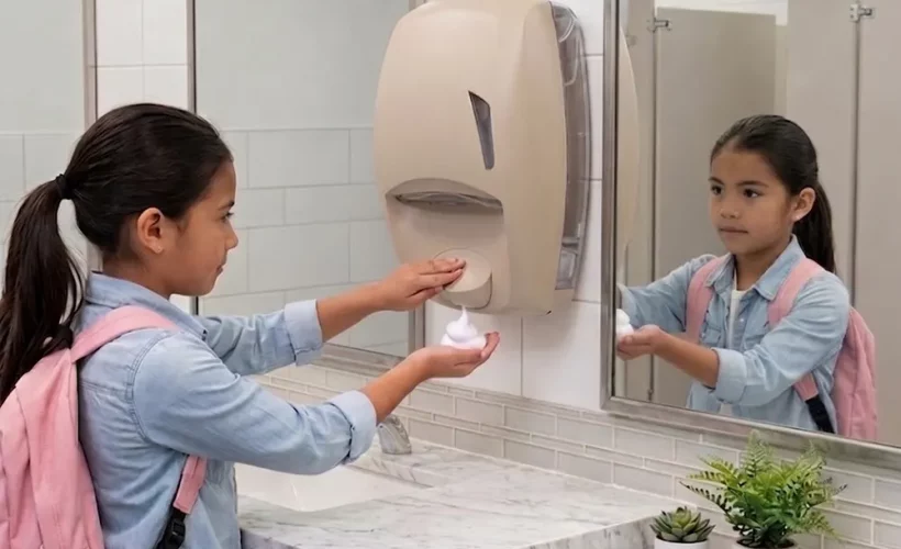 Šta kada škola ostane bez zaliha ubrusa i sapuna - Luu dispenzeri