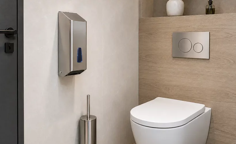 Inox dispenzer za toalet papir u listićima: Čelična izdržljivost u uskom, elegantnom uređaju - Dispenzer za toalet papir otporan na krađu - Luu