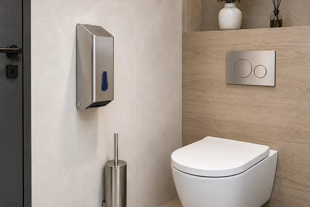 Inox dispenzer za toalet papir u listićima: Čelična izdržljivost u uskom, elegantnom uređaju - Dispenzer za toalet papir otporan na krađu - Luu