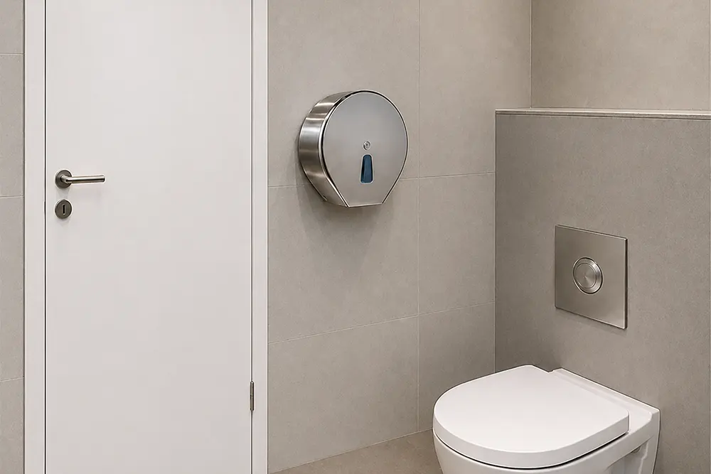 Inox dispenzer za toalet papir u rolni Maxi Jumbo: Izdržljivost za objekte otvorene 0-24h - Antivandal dispenzer za toalet papir - Luu