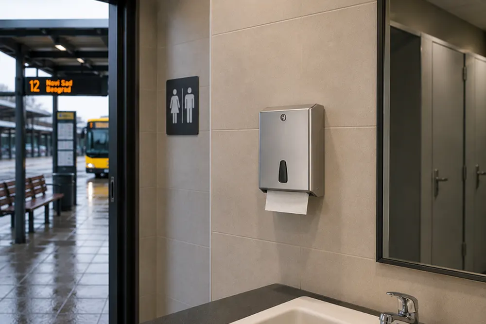 Inox dispenzer za ubruse Higijensko izvlačenje list po list, otporan na udarce i krađu - Luu dispenzeri
