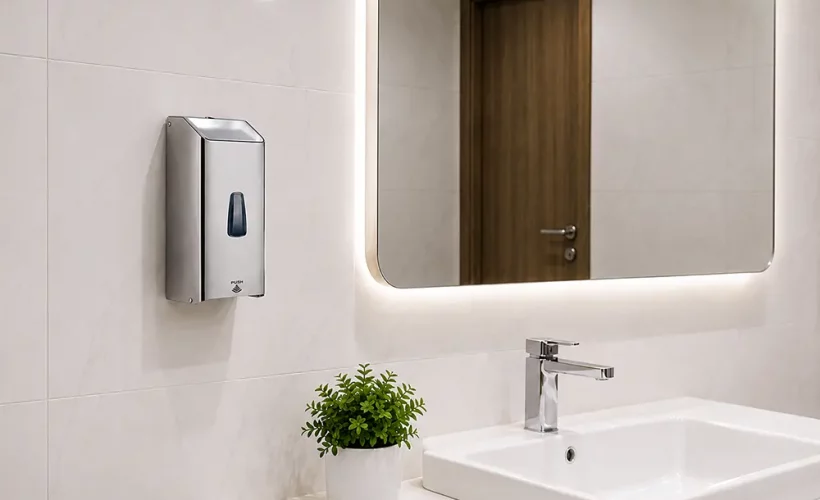 Inox elektronski dispenzer za tečni sapun: Precizno doziranje sapuna, nula kontakta - Antivandal dispenzer za sapun - Luu