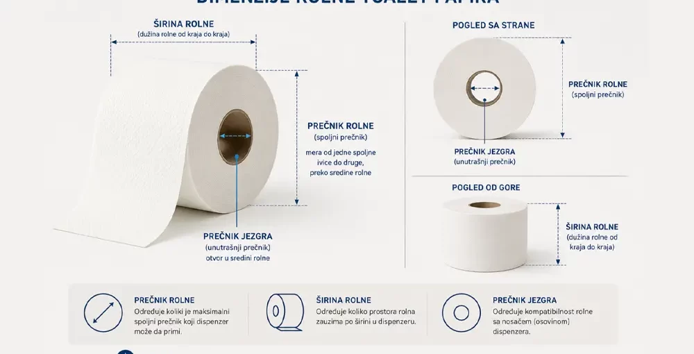 Koji prečnik rolne toalet papira staje u dispenzer - Prodaja toalet papira - Luu