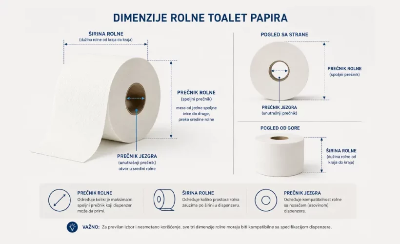 Koji prečnik rolne toalet papira staje u dispenzer - Prodaja toalet papira - Luu