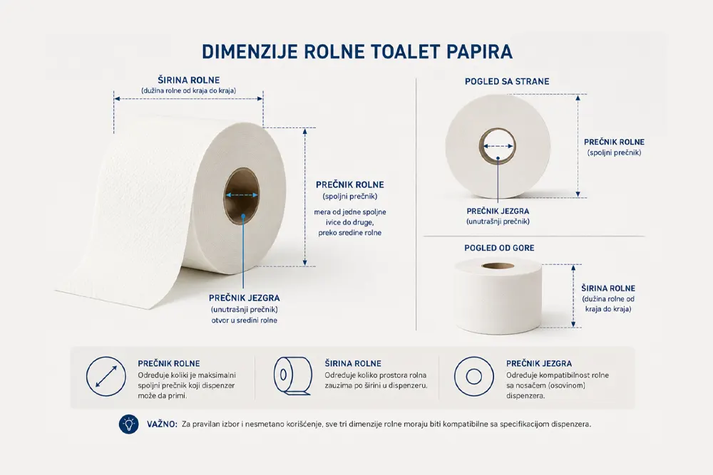 Koji prečnik rolne toalet papira staje u dispenzer - Prodaja toalet papira - Luu